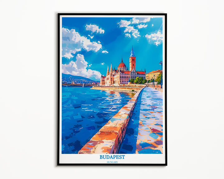 Showcasing Buda Castle, this vibrant Budapest wall art captures the essence of Hungarian travel, ideal as a distinctive gift for art enthusiasts wishing to cherish memories of Hungary