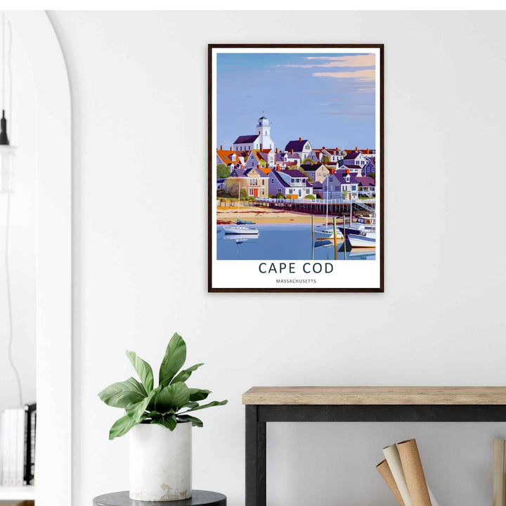 Cape Cod Massachusetts Harbor Marina Poster: Coastal Waterfront Village Art