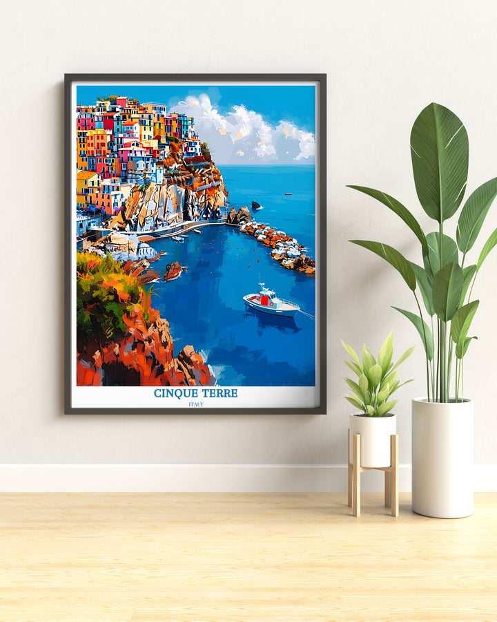 Cinque Terre-Poster und Manarola-Ölgemälde – Faszinierende italienische Riviera