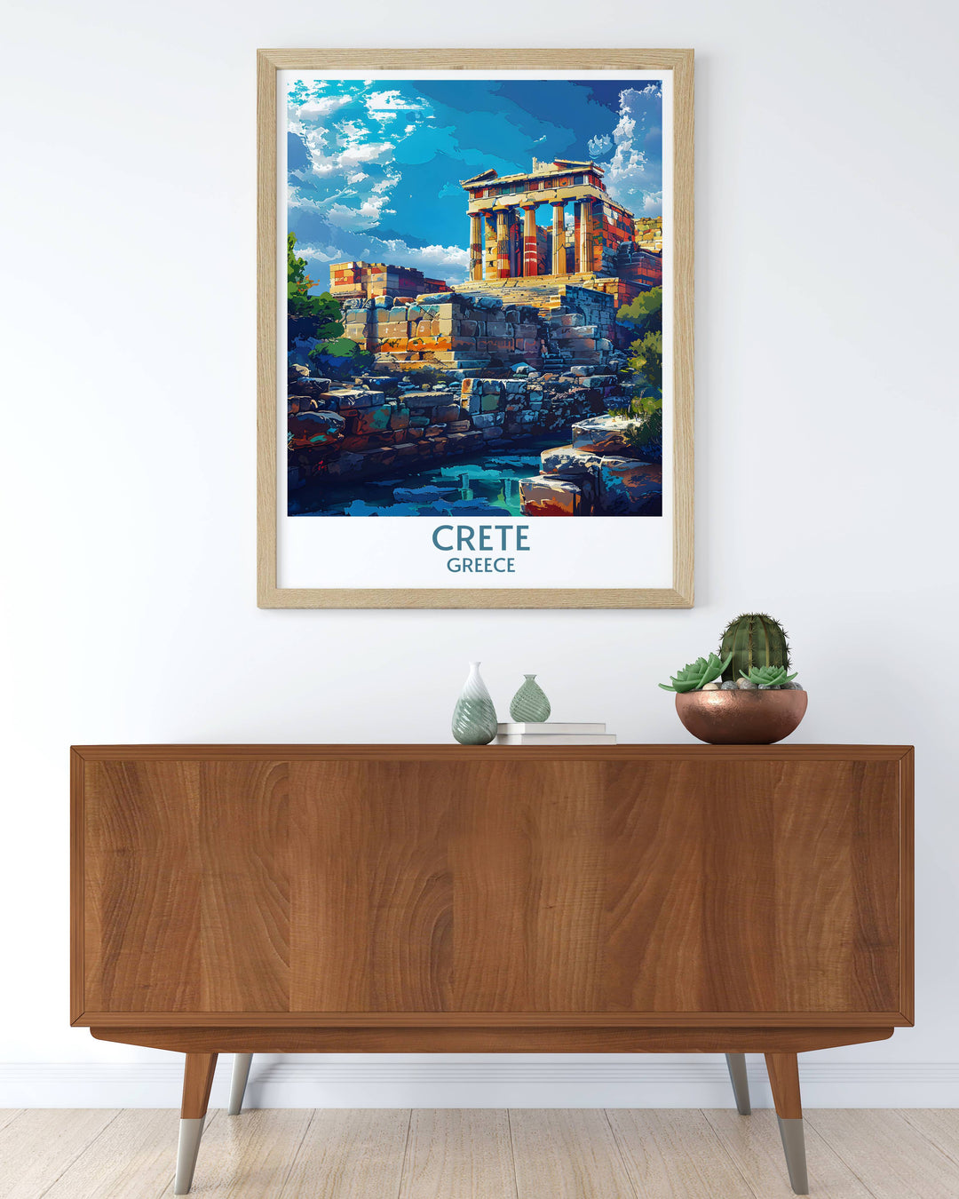 A picturesque scene of Chania city, emphasizing its Venetian Port and lively street markets in a beautifully crafted poster