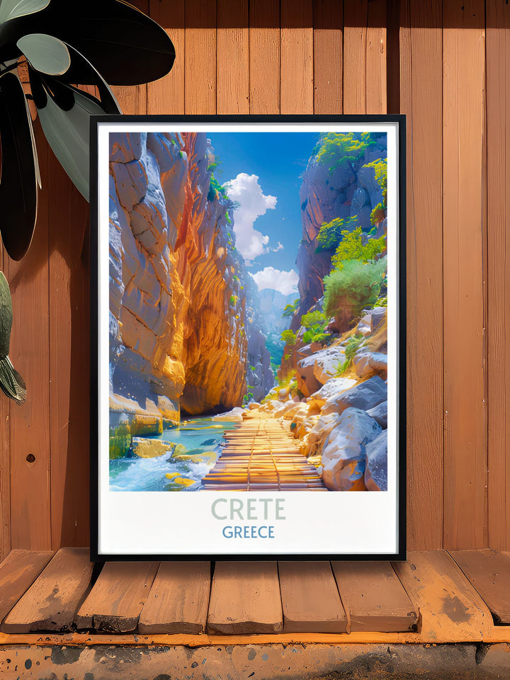 Custom print of Samaria Gorge designed to reflect the majestic and untouched wilderness of Crete.