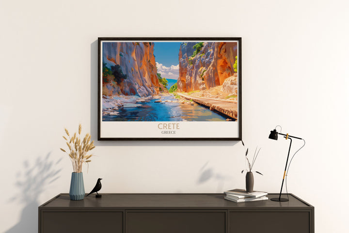 Canvas print capturing the tranquil yet dramatic atmosphere of Samaria Gorge, a must have for any lover of Greek natural landscapes