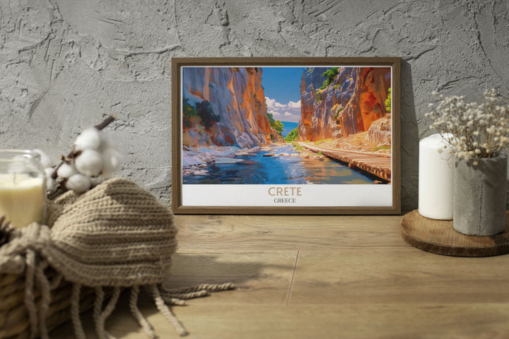 Canvas art of Samaria Gorge with its impressive depth and rich vegetation bringing Cretes natural splendor into your living space