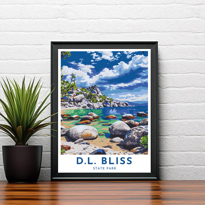 Sweeping granite cliffs and pine trees on this D.L. Bliss State Park Lake Tahoe piece create beautiful wall decor. Choose tailored framed, unframed, and canvas poster formats at MapYourDreams.
