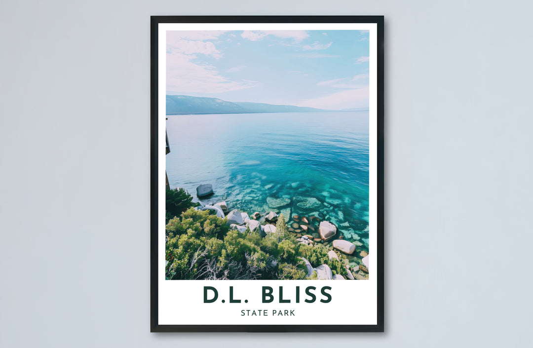 Tropical aquamarine water tones and textured canvas materials in this D.L. Bliss State Park Rubicon Point print glow nicely. MapYourDreams provides stylish framed, unframed, and stretched canvas options.