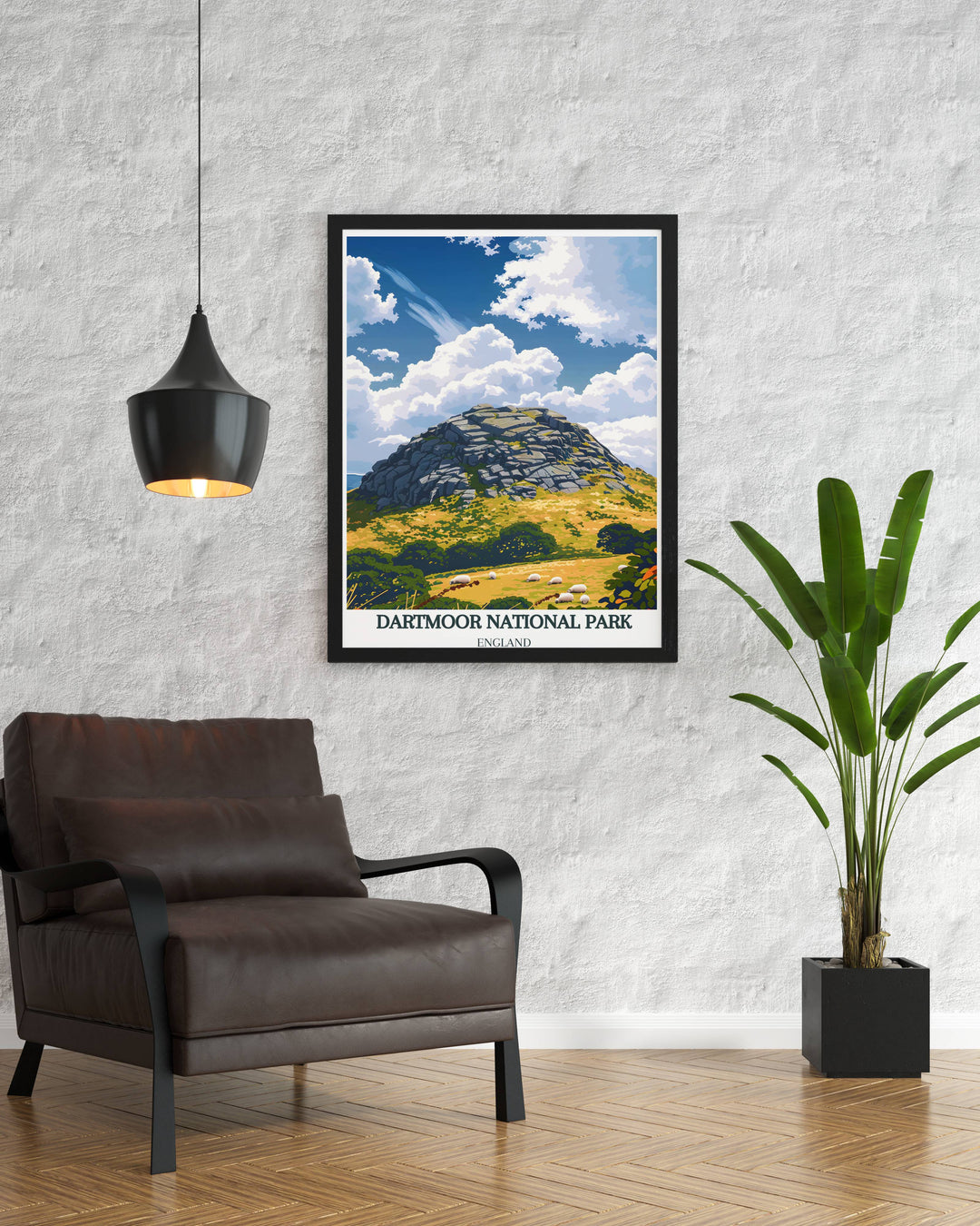 Haytor art print capturing the majestic beauty of Dartmoor's famous landmark, ideal for collectors and enthusiasts of UK National Park artworks.