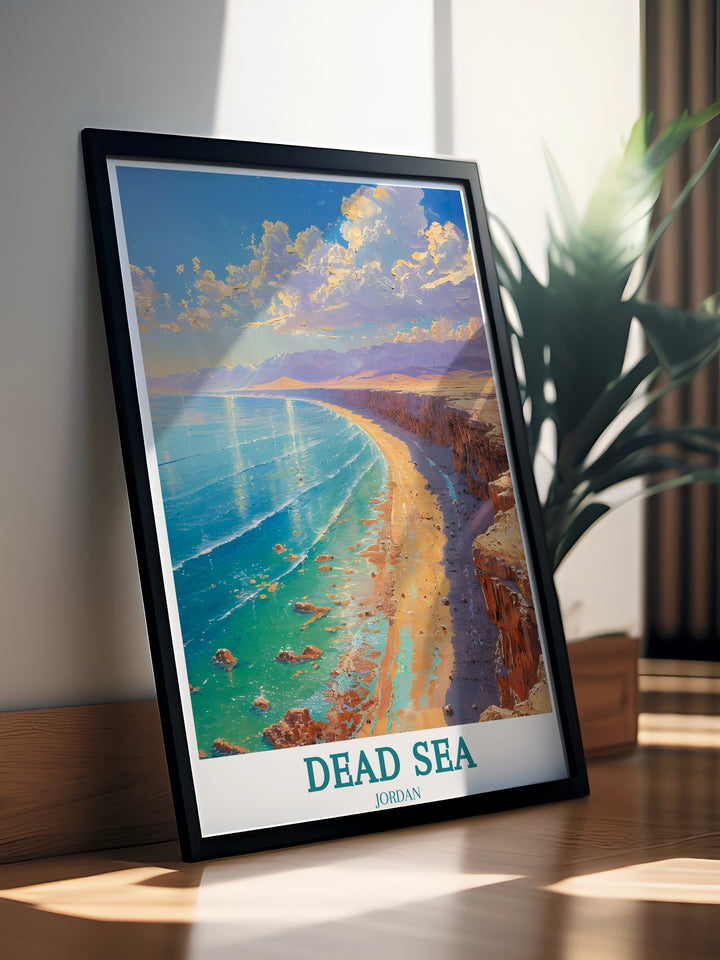 Entre Israël et la Jordanie - Des affiches intemporelles de la Mer Morte comme cadeaux uniques