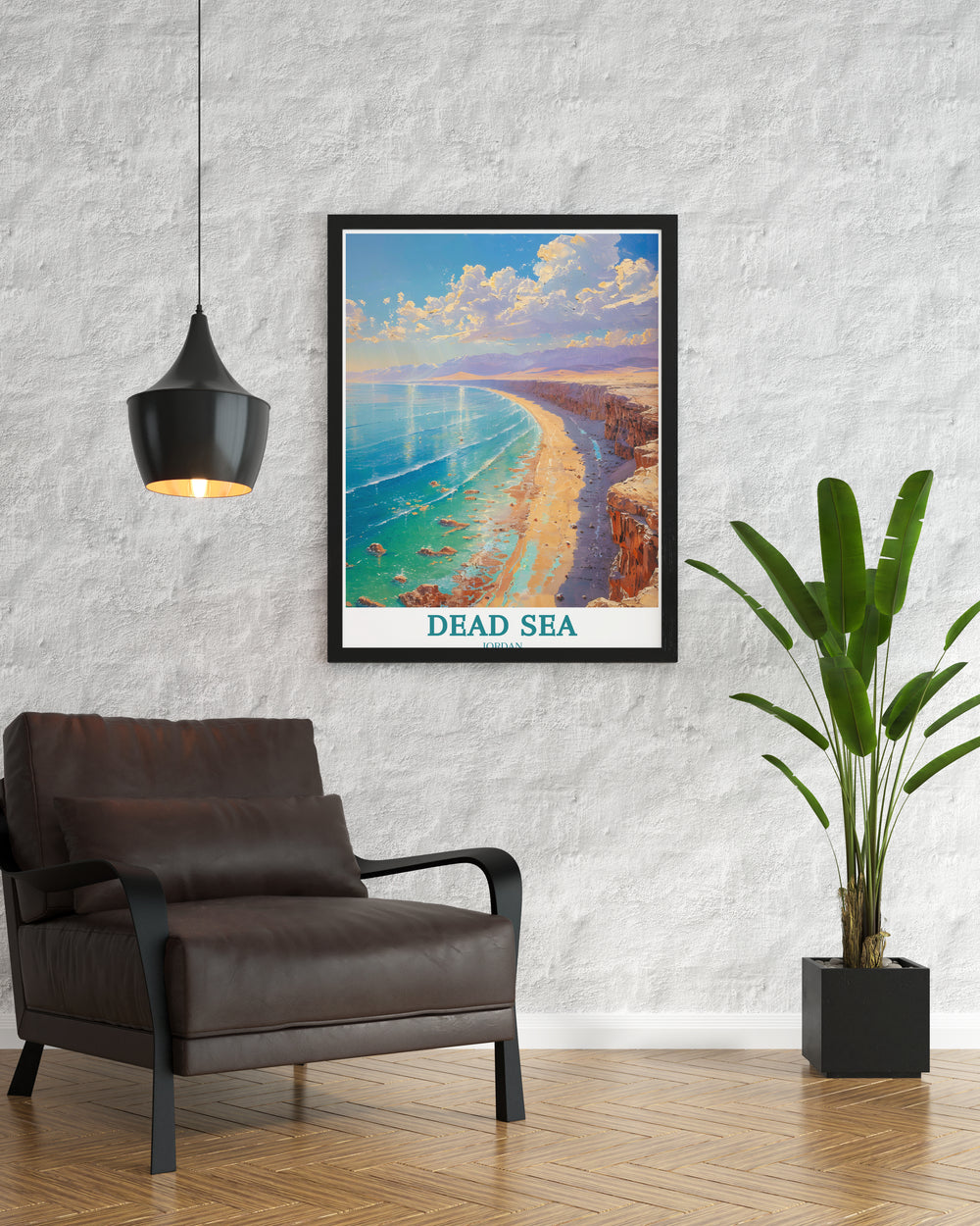 Featuring the iconic Dead Sea with its buoyant waters bordered by Israel and Jordan, this landscape print is a quintessential house warming gift for those fascinated by the wonders of the Middle East