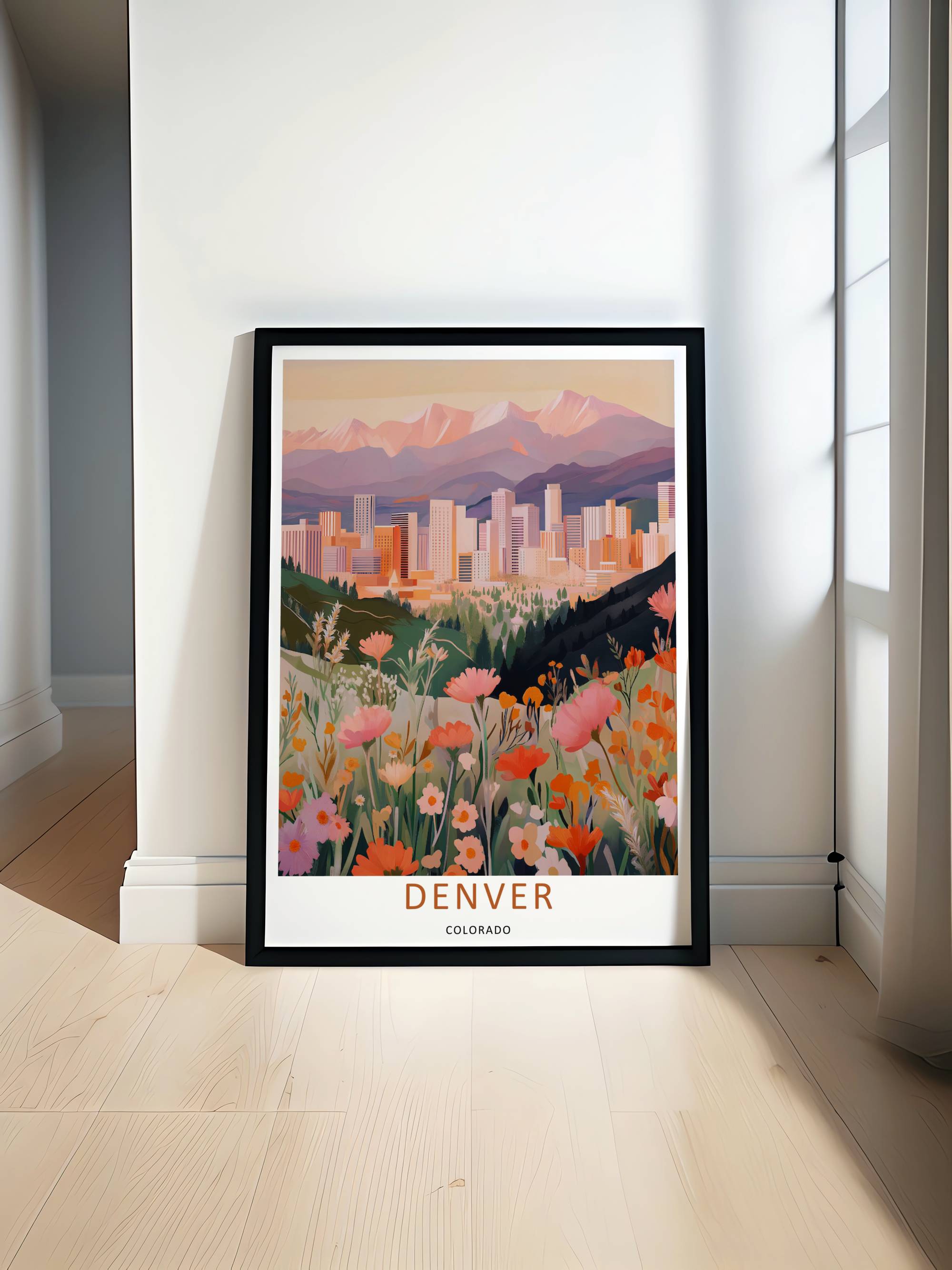 Denver Wildflower Art Print | Framed Rocky Mountain Sunset Art