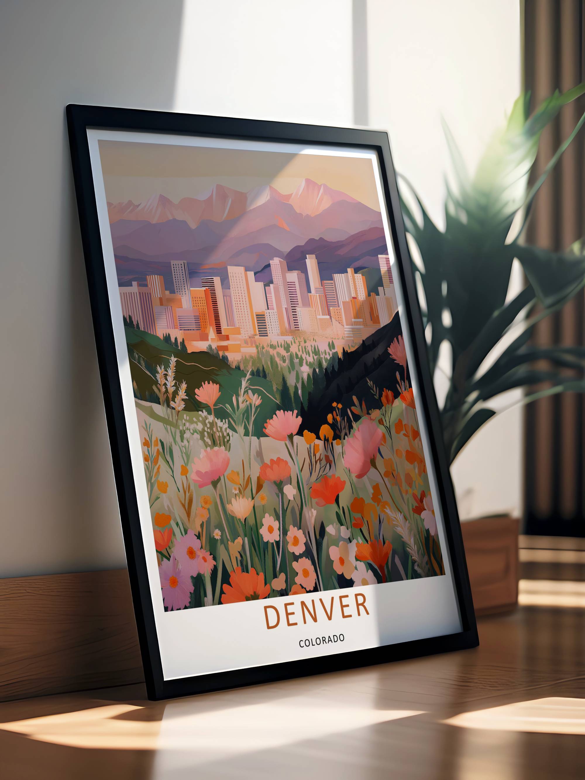 Denver Wildflower Art Print | Framed Rocky Mountain Sunset Art