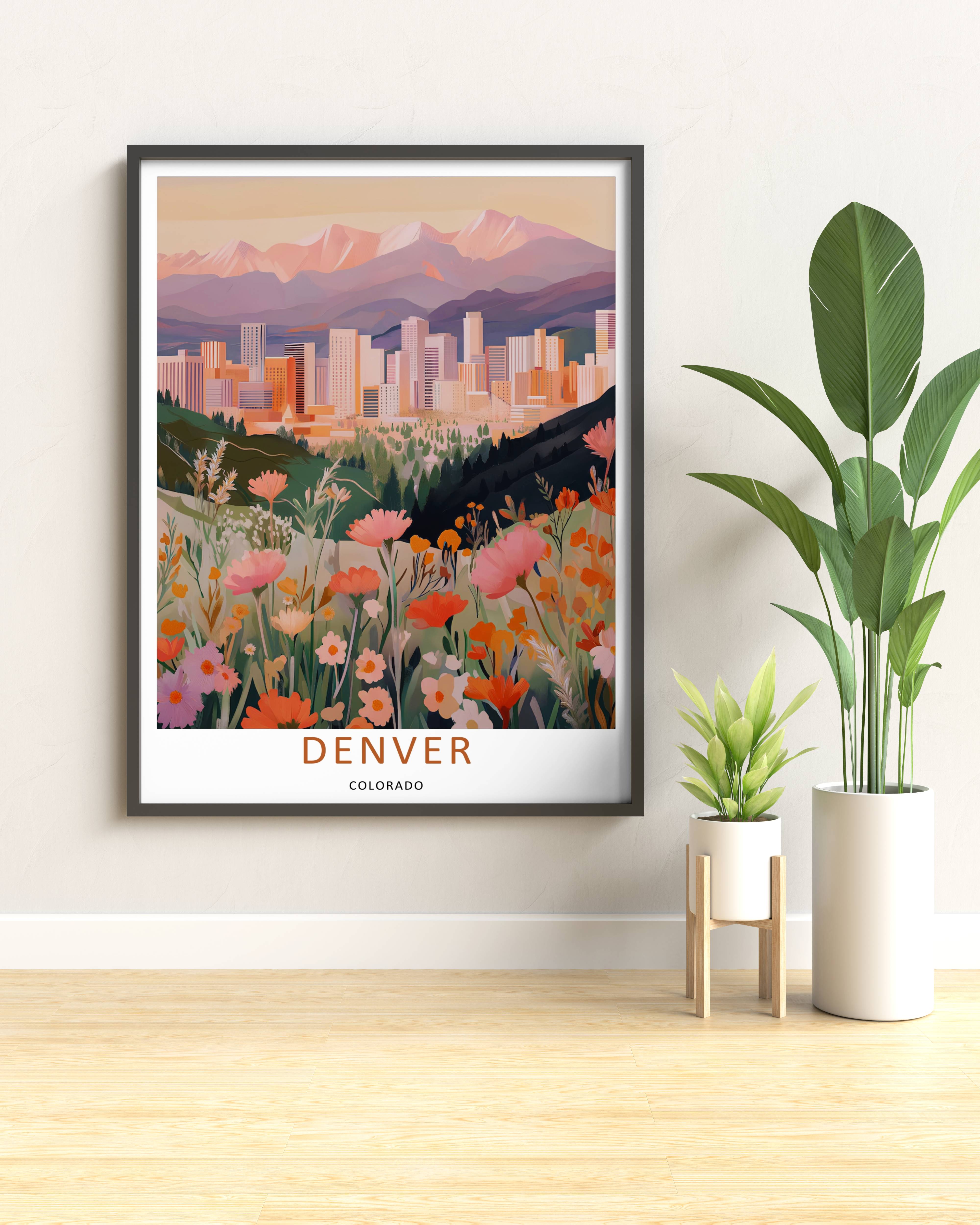 Denver Wildflower Art Print | Framed Rocky Mountain Sunset Art