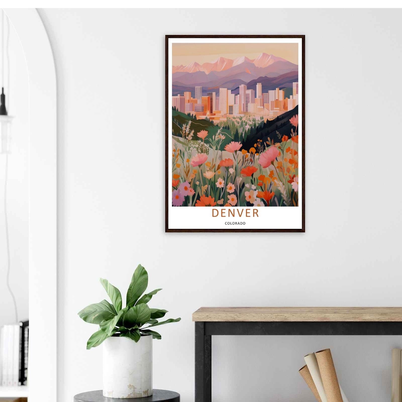 Denver Wildflower Art Print | Framed Rocky Mountain Sunset Art