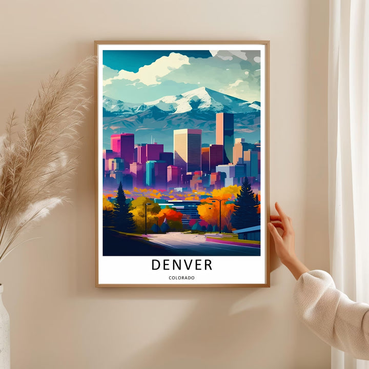 Colorado residential destination art print highlighting a unique crisp graphic approach to the Mile High city park boundaries. Elevate your gallery wall with this MapYourDreams poster available in framed, canvas, and print formats.