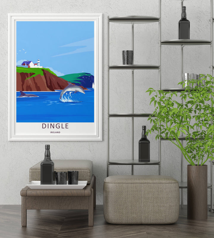 Bright and cheerful wall decor depicting the traditional red-roofed keeper&