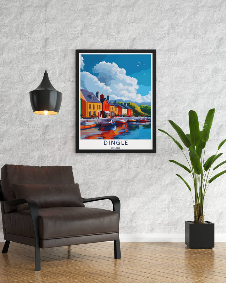 Dingle Ireland Coastal Village Art Print | Vibrant Harbor Waterfront Decor