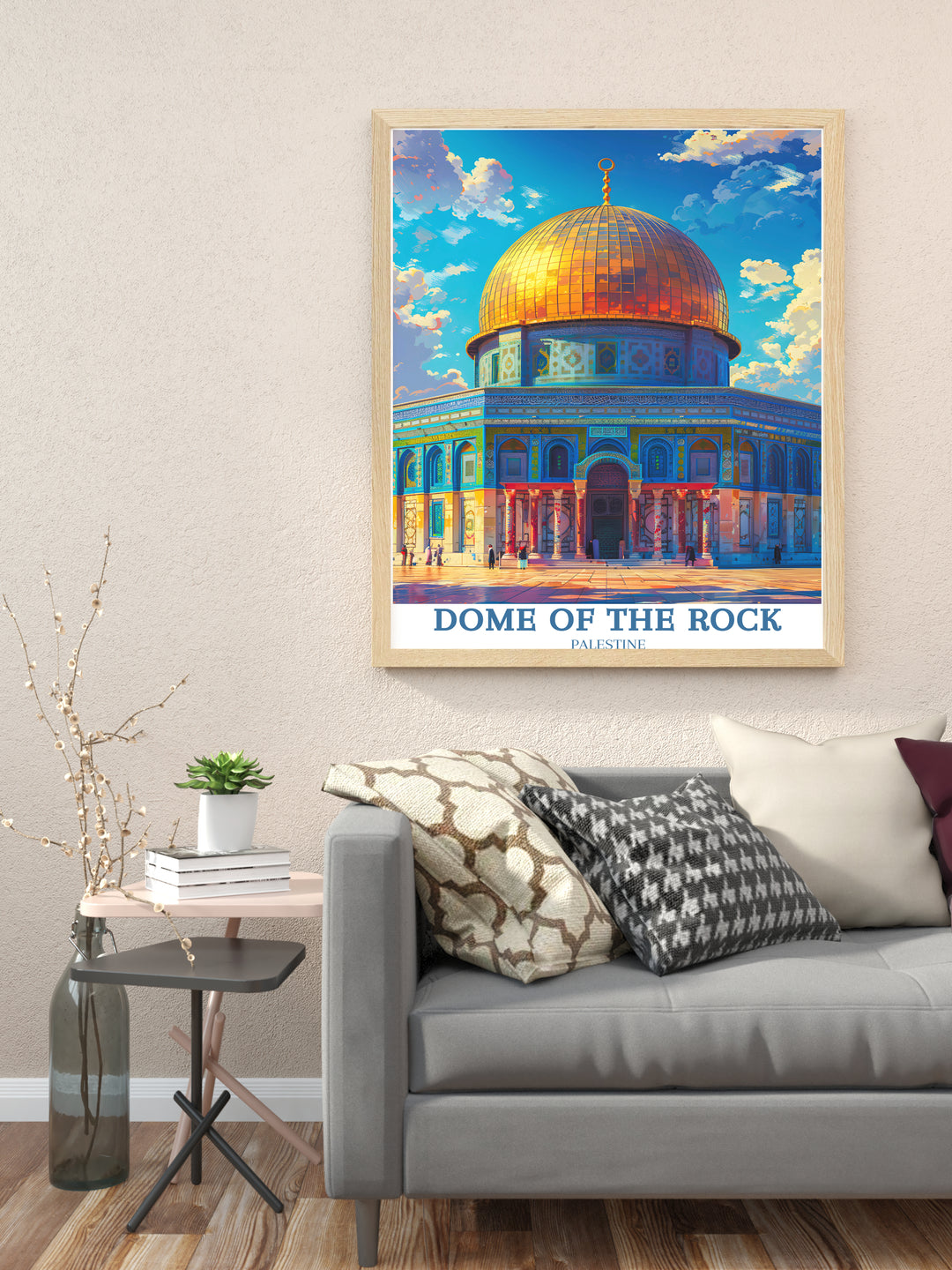 Affiche vintage du Dôme du Rocher - Monuments emblématiques de la Palestine