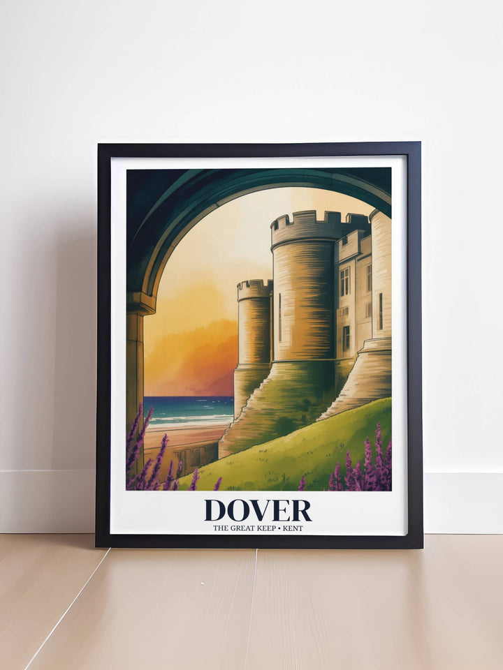 Close-up illustration of Dover Castle&