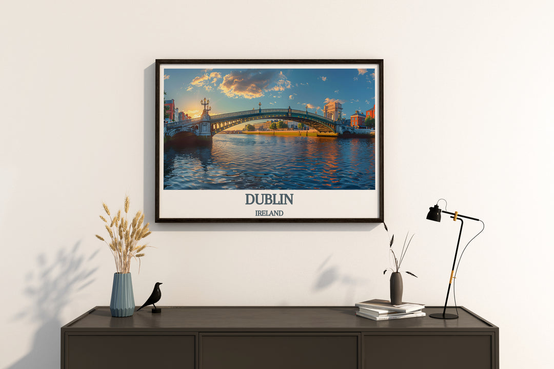Dublin Wall Art with Ha'penny Bridge - Dublin Poster - Urban Sophistication for Your Space