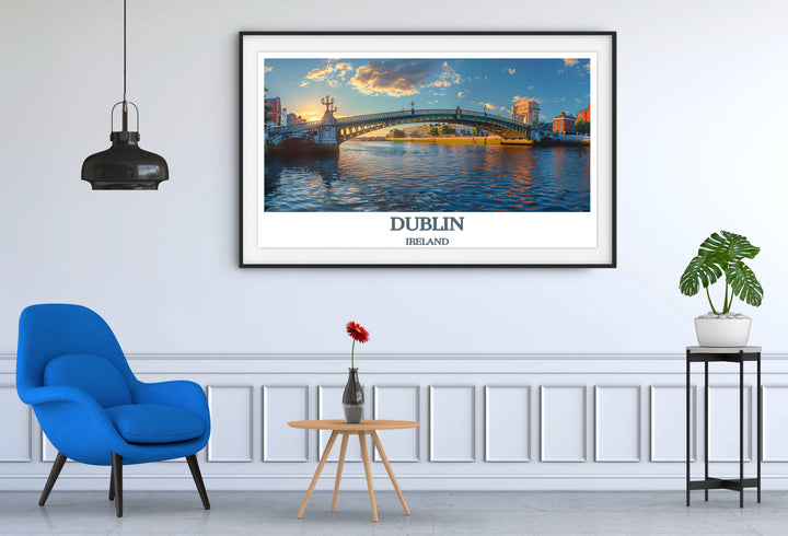 Dublin-Wandkunst mit Ha'penny Bridge – Dublin-Poster – urbane Eleganz für Ihren Raum