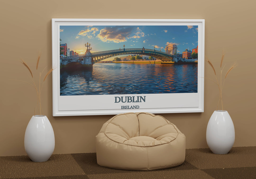 Dublin City Ha'penny Bridge Art Print - Ideal for Dublin Decor and Travel Enthusiasts