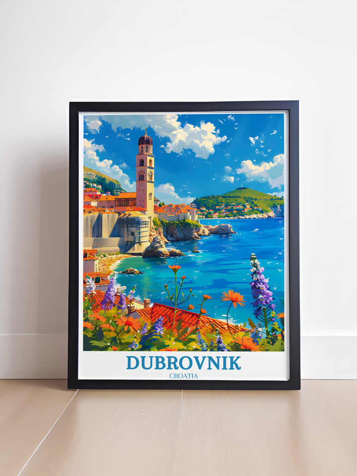 Travel Poster of Dubrovnik - Transport yourself to Croatia's coastal gem with stunning wall art