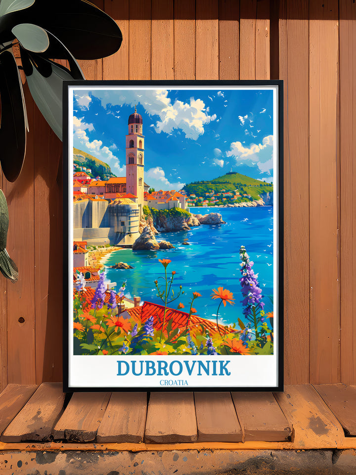 Dubrovnik Wall Art - A captivating depiction of the city's charm, featuring historic landmarks and scenic vistas