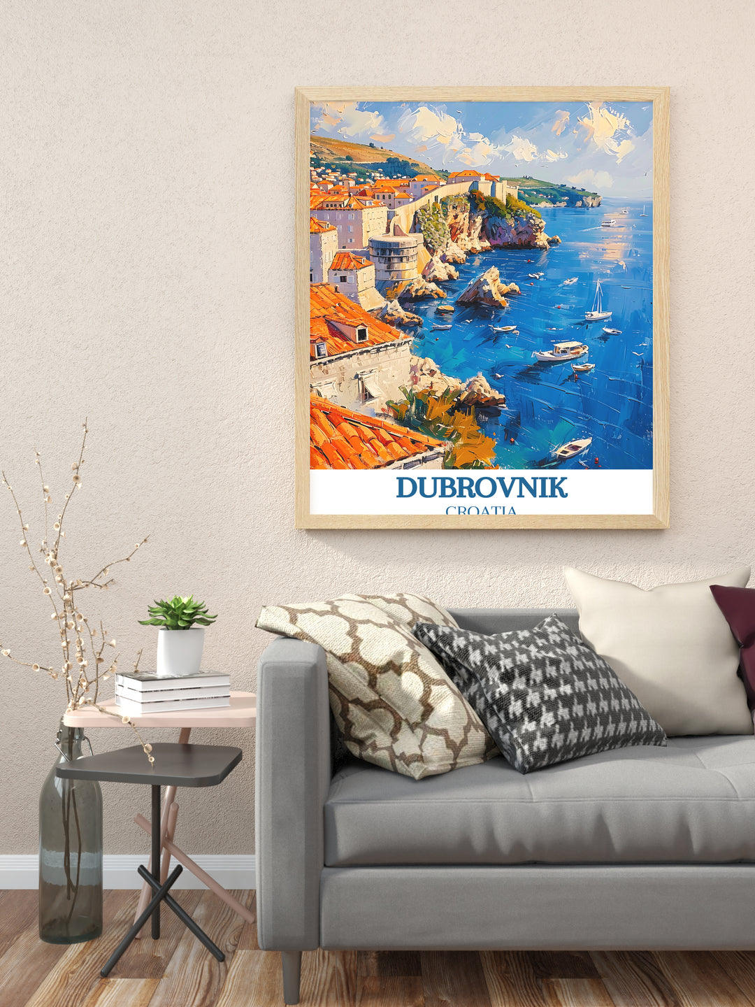 Murs de la vieille ville de Dubrovnik dans de superbes impressions de voyage – Affiches de voyage captivantes en Croatie pour vos murs