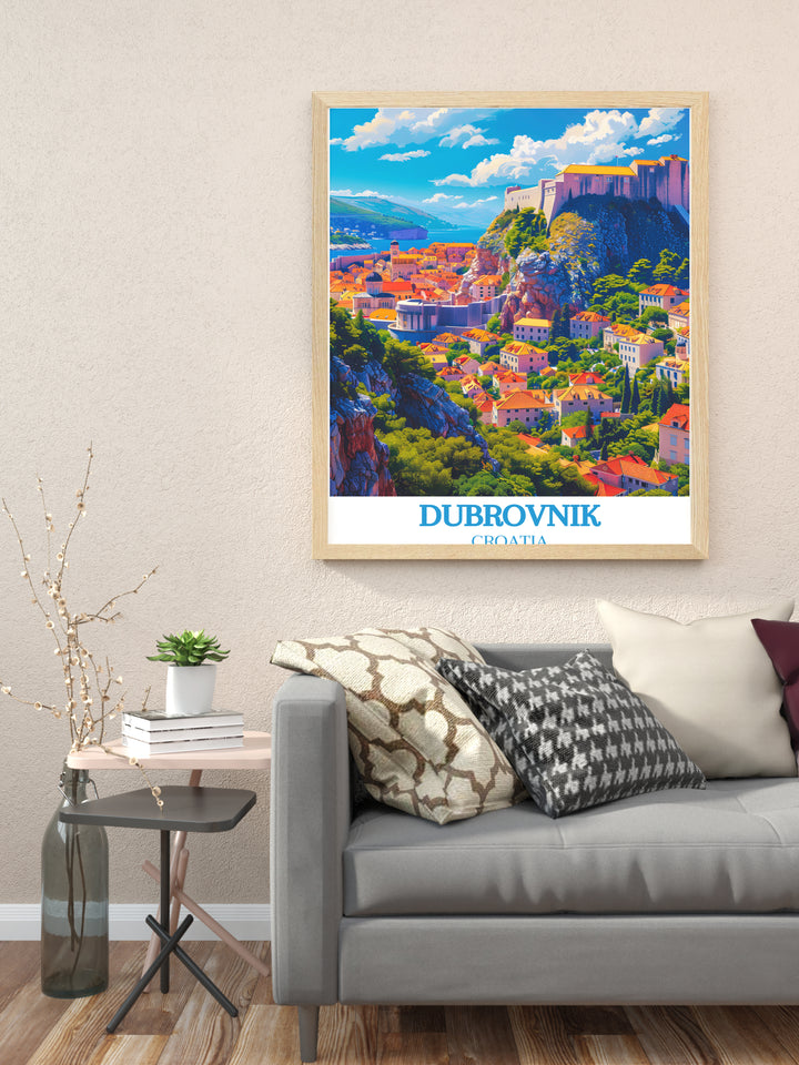 Elevate your space with captivating Travel Poster Wall Art celebrating Dubrovnik's beauty, offering a visual journey through its rich history and breathtaking vistas