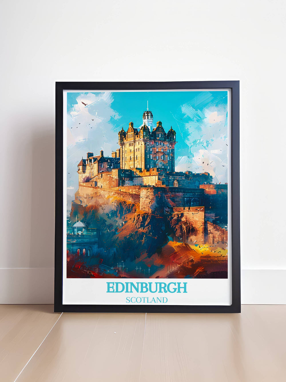 Transform your space with this Scotland photography wall art featuring the majestic Edinburgh Castle, an ideal decor piece for lovers of Scottish landscapes.
