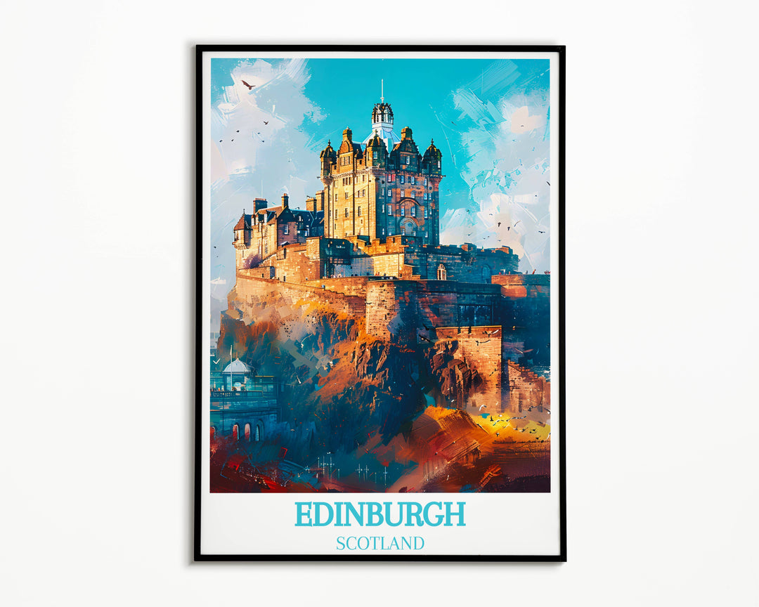 This enchanting view of Edinburgh Castle serves as a beautiful Scottish gift, elevating apartment, home, and office walls with its historic charm.
