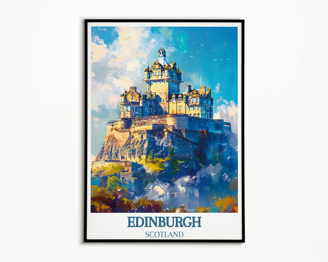 Transform your space with a mesmerizing Edinburgh cityscape print, evoking memories of past travels and inspiring dreams of future adventures in Scotland's capital.
