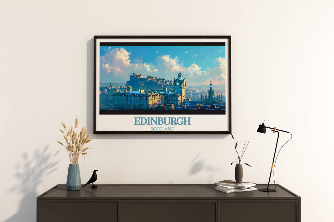 Art mural captivant du château d’Édimbourg – Collection d’affiches de voyage en Écosse 