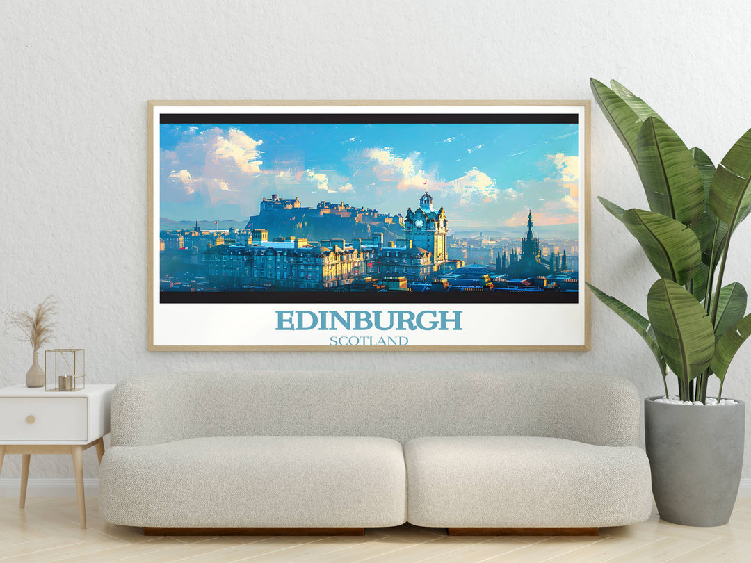 Transform your space into a travel wall with captivating Scotland travel posters, including stunning Edinburgh Castle art.