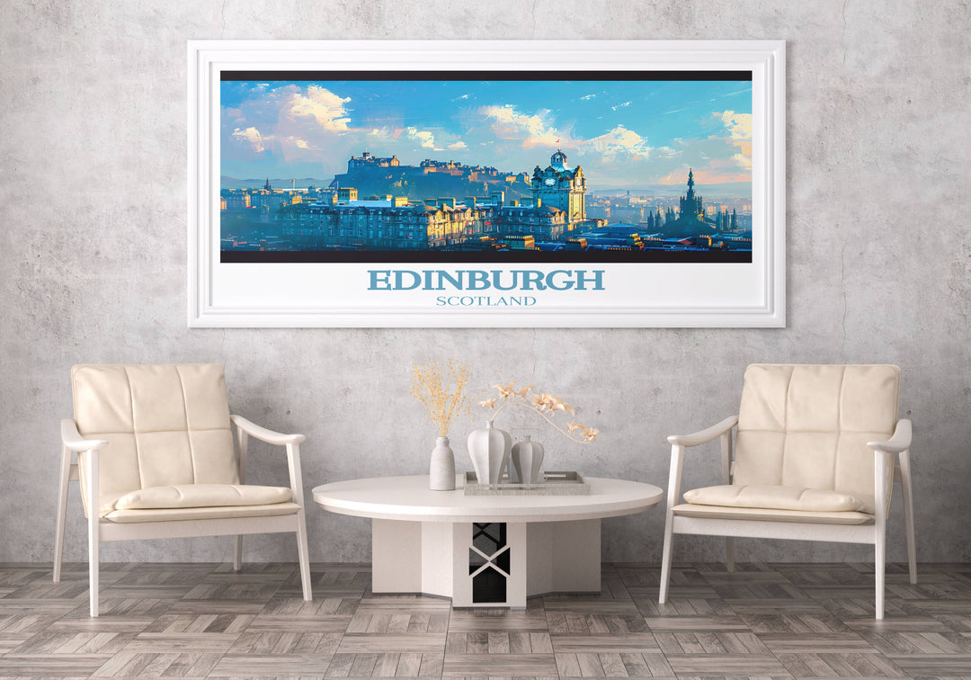 Art mural captivant du château d’Édimbourg – Collection d’affiches de voyage en Écosse 