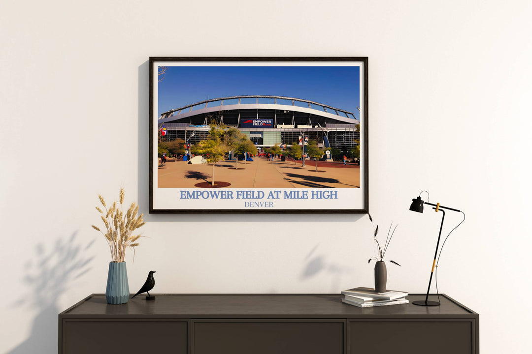 Denver Broncos digital travel art print, ready to download and display in your fan cave, office, or bedroom.