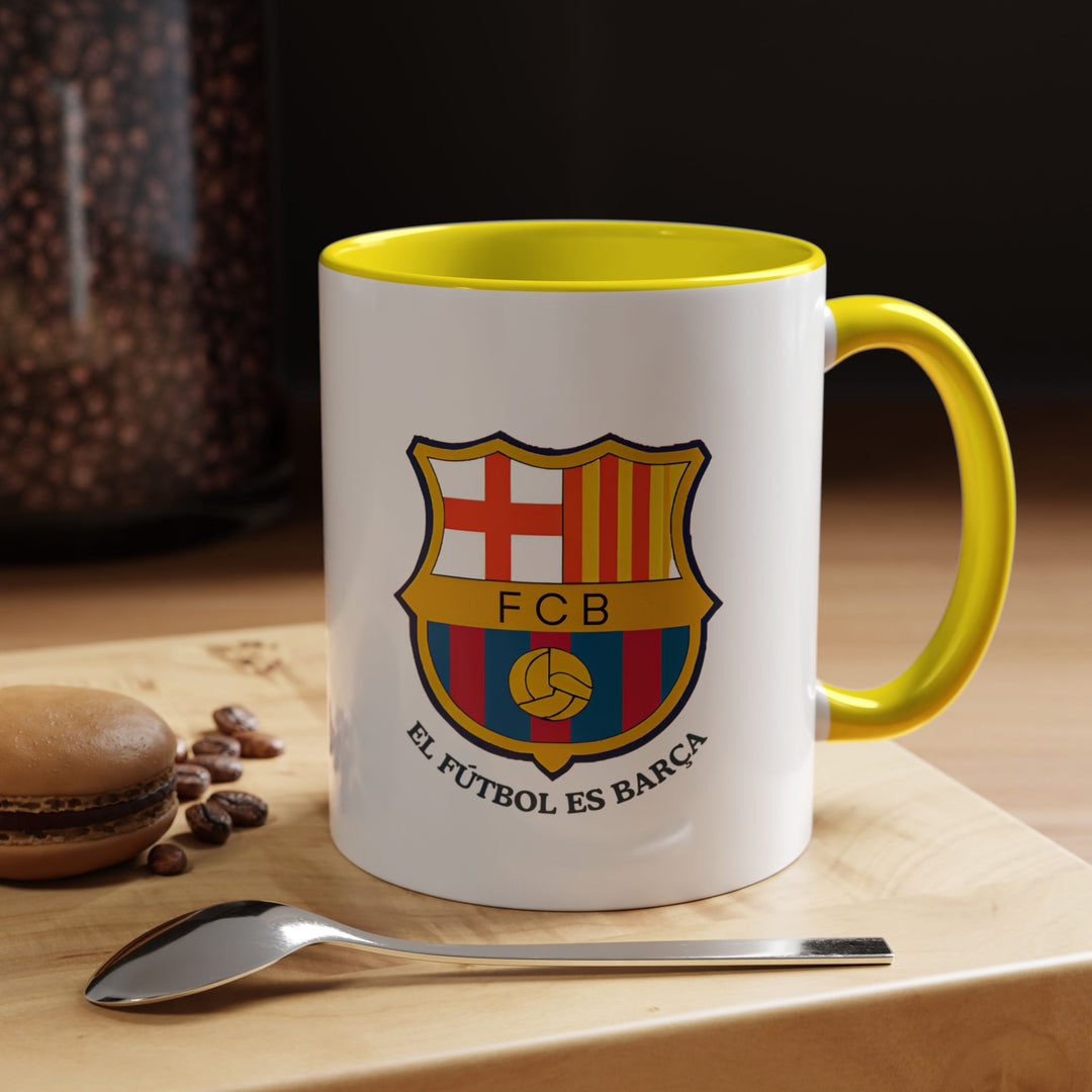 This bright yellow FC Barcelona coffee mug with the club crest adds positive energy to your drink routine. A perfect choice for vibrant personalities and dedicated fans, offering durability, comfort, and a standout design. Ideal for gifting, daily sipping, and displaying your loyalty to Barça with flair.