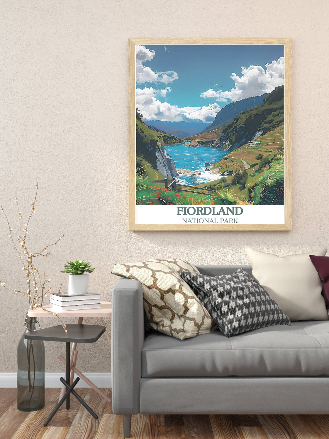 Snowy scenes on The Routeburn Track, highlighting the serene beauty of Fiordlands winter landscape, featured in a custom wall print.