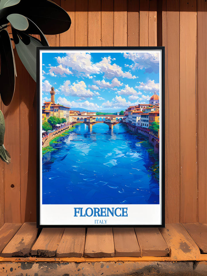 Unique Florence Gift Art perfect for lovers of Italian art showcasing the beauty and historic charm of Florence in a detailed wall art print