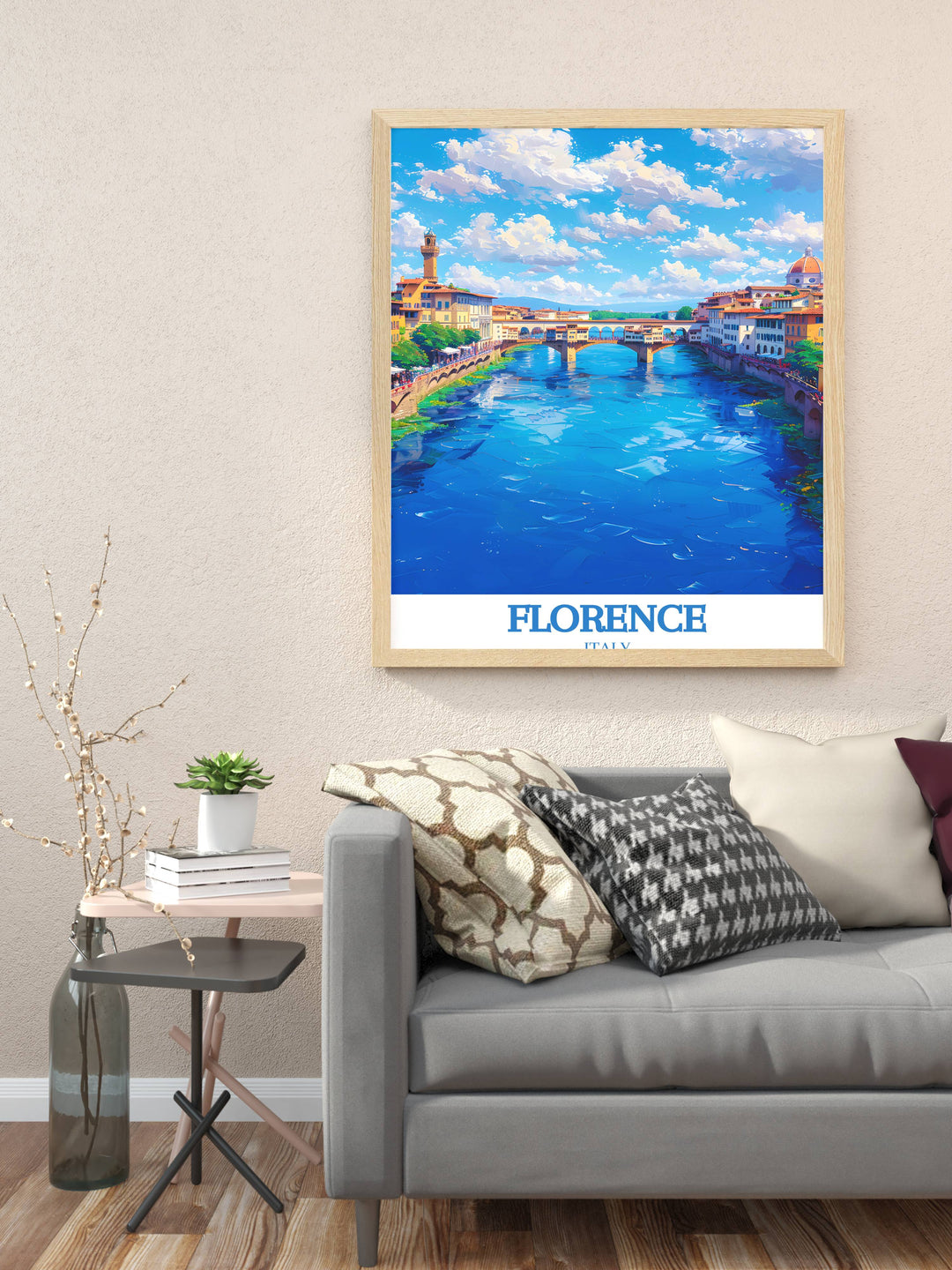 Captivating Florence Italy Wall Print that transports viewers to the cobblestone streets and majestic palaces of Florence enriching any space with its beauty