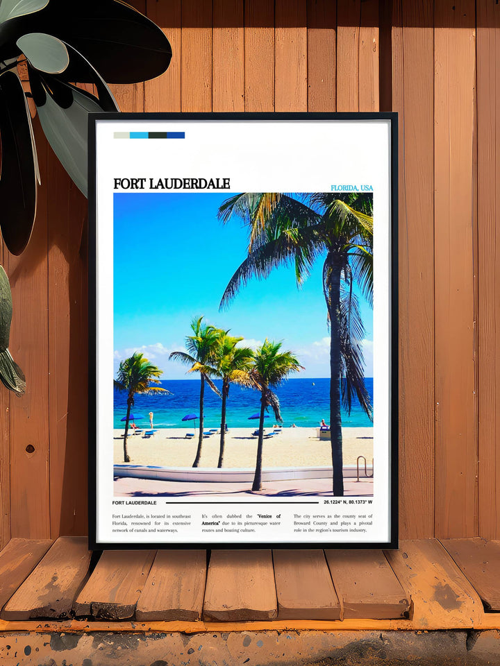High-quality photo print showcasing Fort Lauderdale's bustling marina filled with boats, reflecting the city's active maritime lifestyle, ideal for nautical decor enthusiasts.