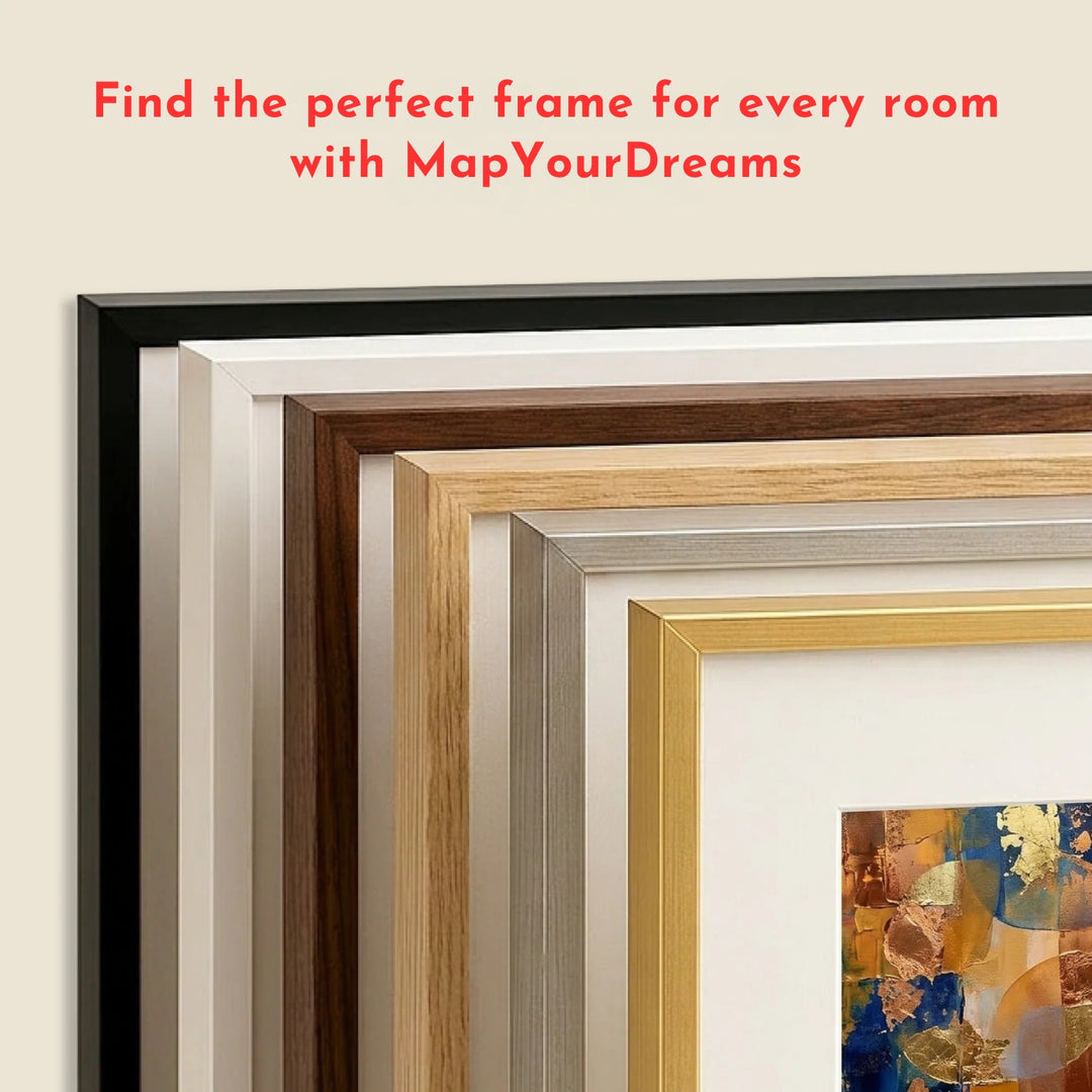 Classic blue and red William Morris botanical art print designed to blend seamlessly with any frame style. MapYourDreams provides custom framed, unframed, and canvas options available for home styling.