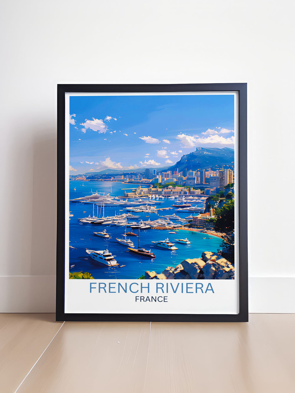 Scenic panorama of the French Riviera capturing the lush landscapes and azure waters of the Cote dAzur ideal for a living space