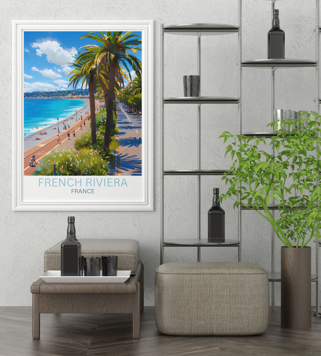 Canvas art of Riviera beaches showing serene sea views, sandy shores, and relaxing holiday vibes perfect for any room