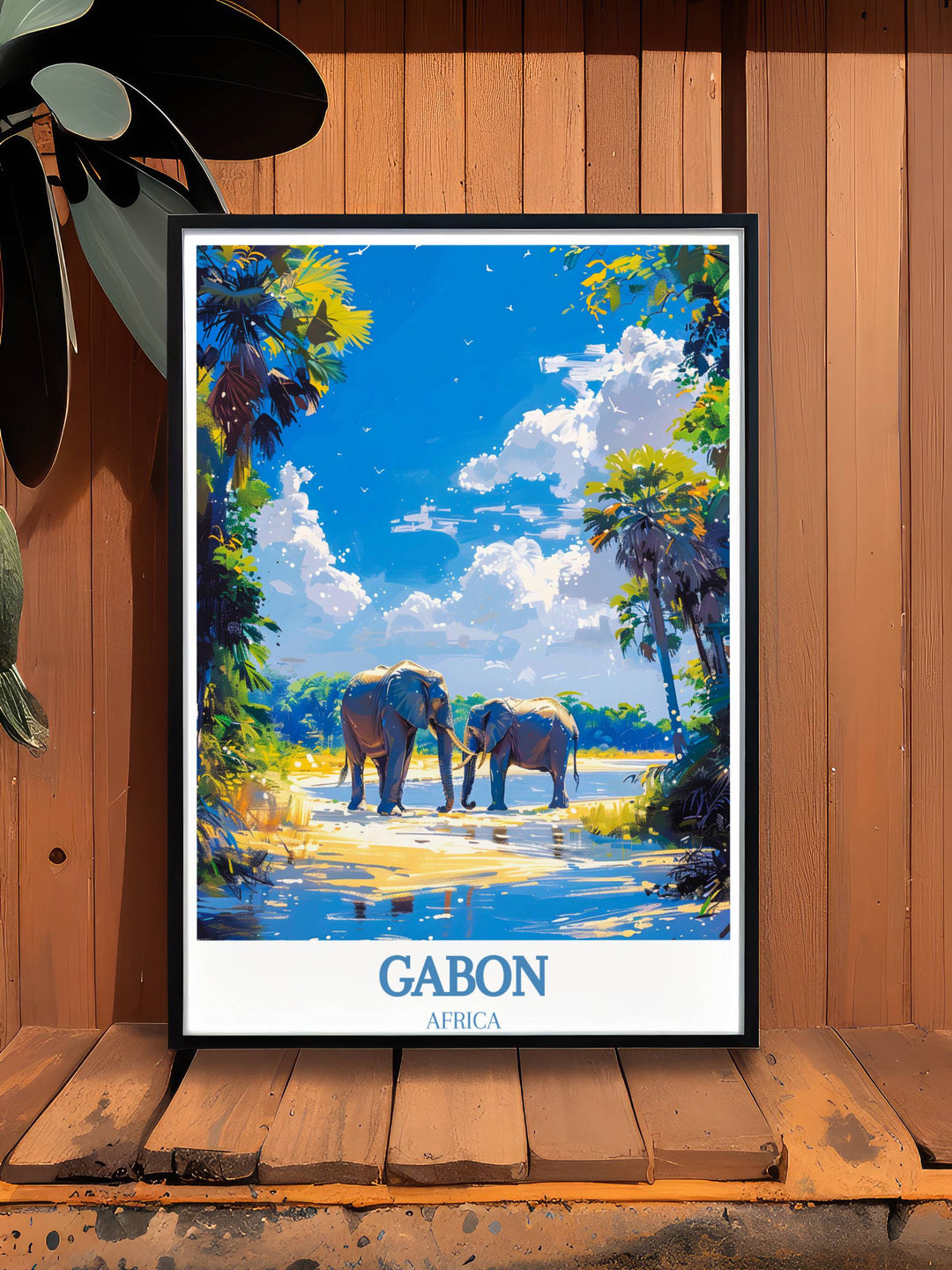 Elegant Gabon Decor featuring panoramic views of Loango National Park and the natural splendor of Lopé National Park Print.
