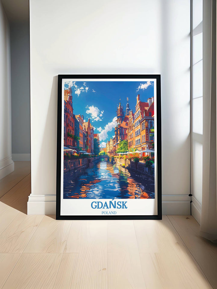 A breathtaking Gdańsk Travel Poster that encapsulates the essence of Gdańsk’s historical charm, perfect for those who love to adorn their spaces with travel-inspired art.