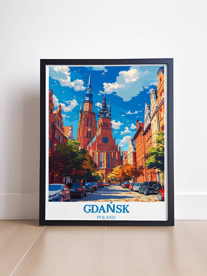 An intricate Gdańsk Wall Art piece featuring the citys iconic architecture, designed to transport viewers straight to the picturesque streets of Gdańsk.