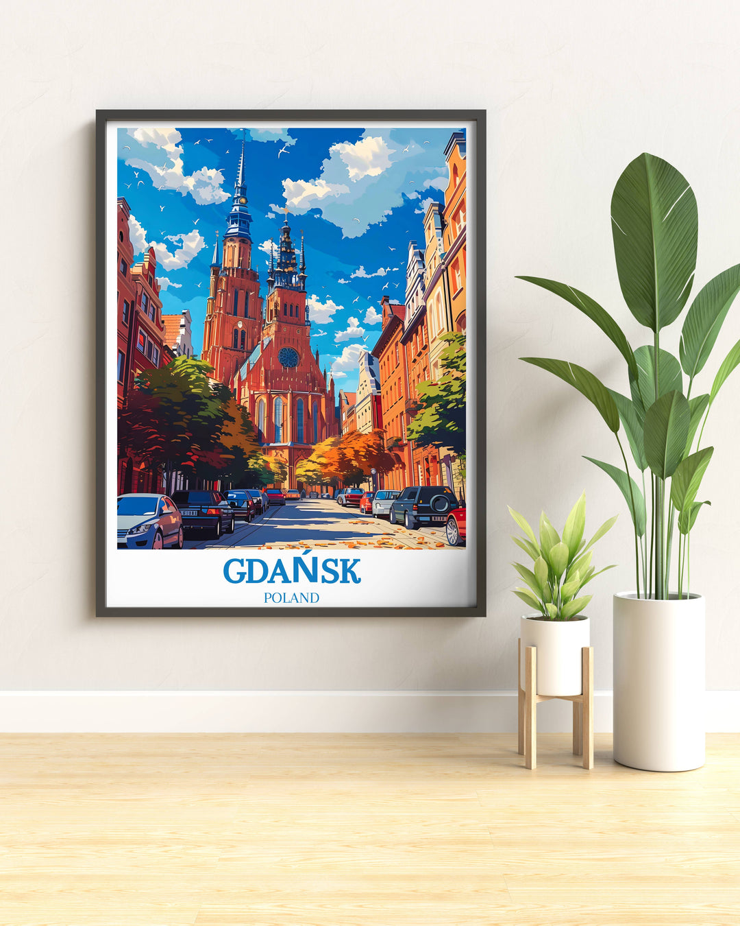 A beautifully crafted Gdańsk Poster showcasing the famous landmarks of Gdańsk, inspiring wanderlust and a deep appreciation for Polish heritage.