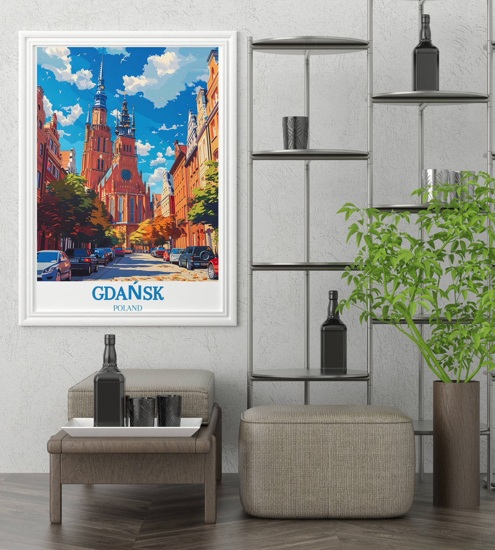 A striking Gdańsk Poster Print that brings to life the vibrant colors and dynamic scenes of Gdańsk, crafted with attention to detail and artistic precision.