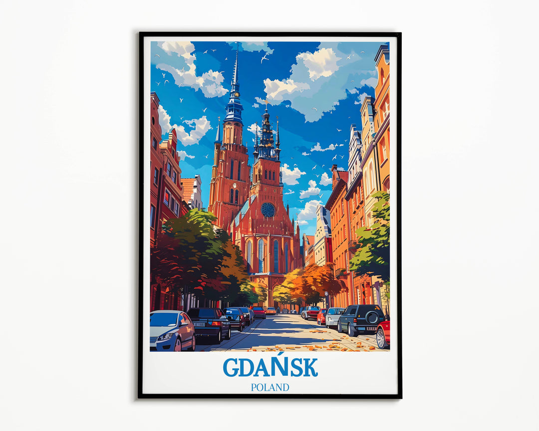 An immersive Gdańsk Painting depicting the citys charming landscapes and architectural wonders, inviting viewers to explore Gdańsks unique beauty.
