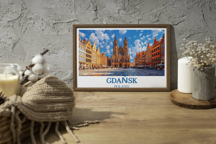 An enchanting Gdańsk Wall Art piece depicting the citys historic landmarks and scenic beauty, perfect for adding a touch of Polish culture to any space.